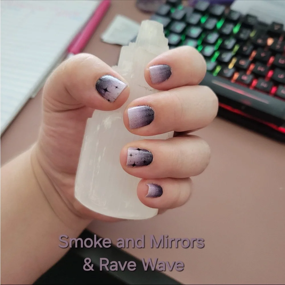*Exclusive* Color Street: Rave Wave | Stars Wavy Clear Overlay Black Festival